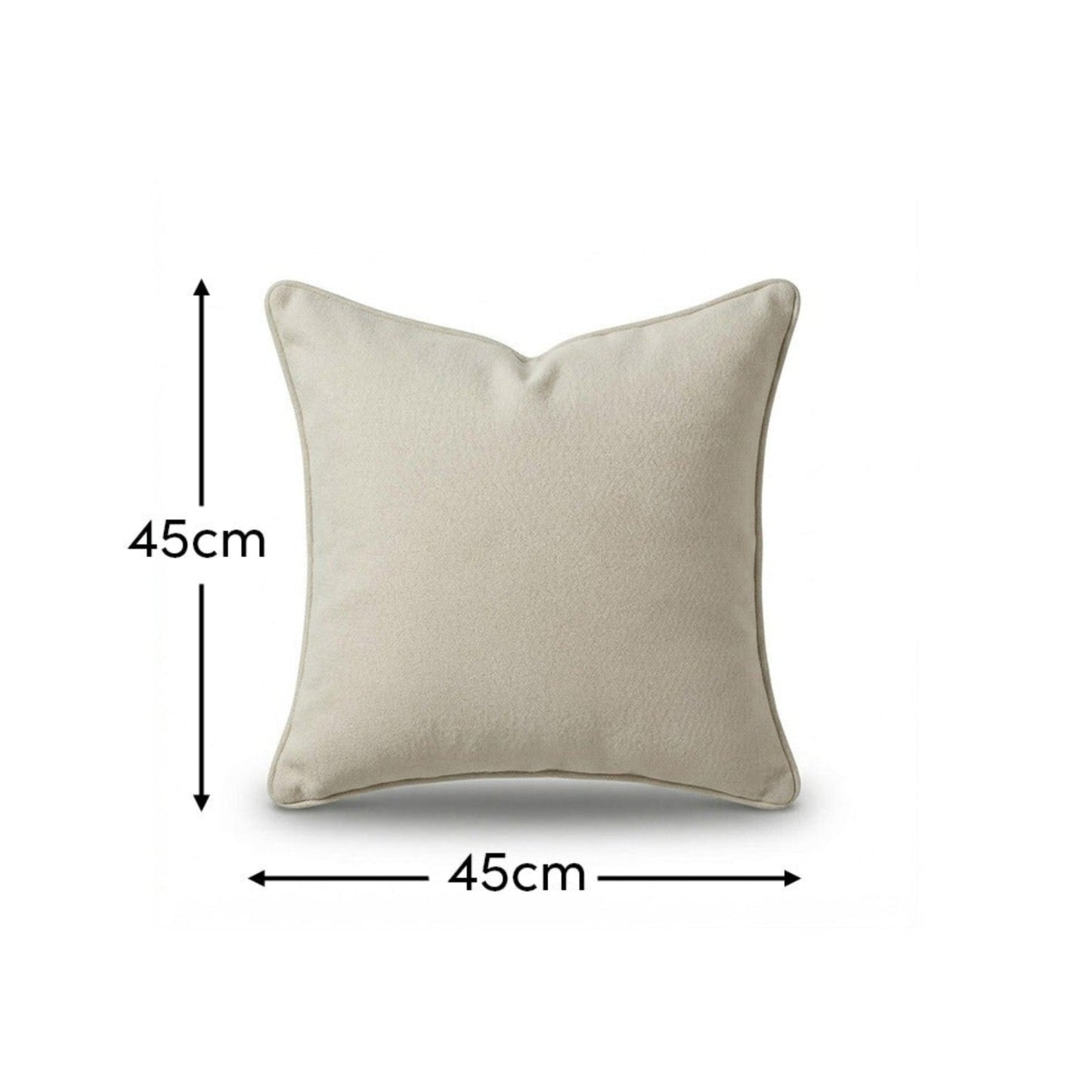 Alford 45x45cm Piped Edge Scatter Cushion Cover - Ivory - Laura James