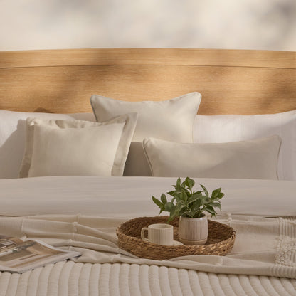 Alford 45x45cm Piped Edge Scatter Cushion Cover - Ivory - Laura James