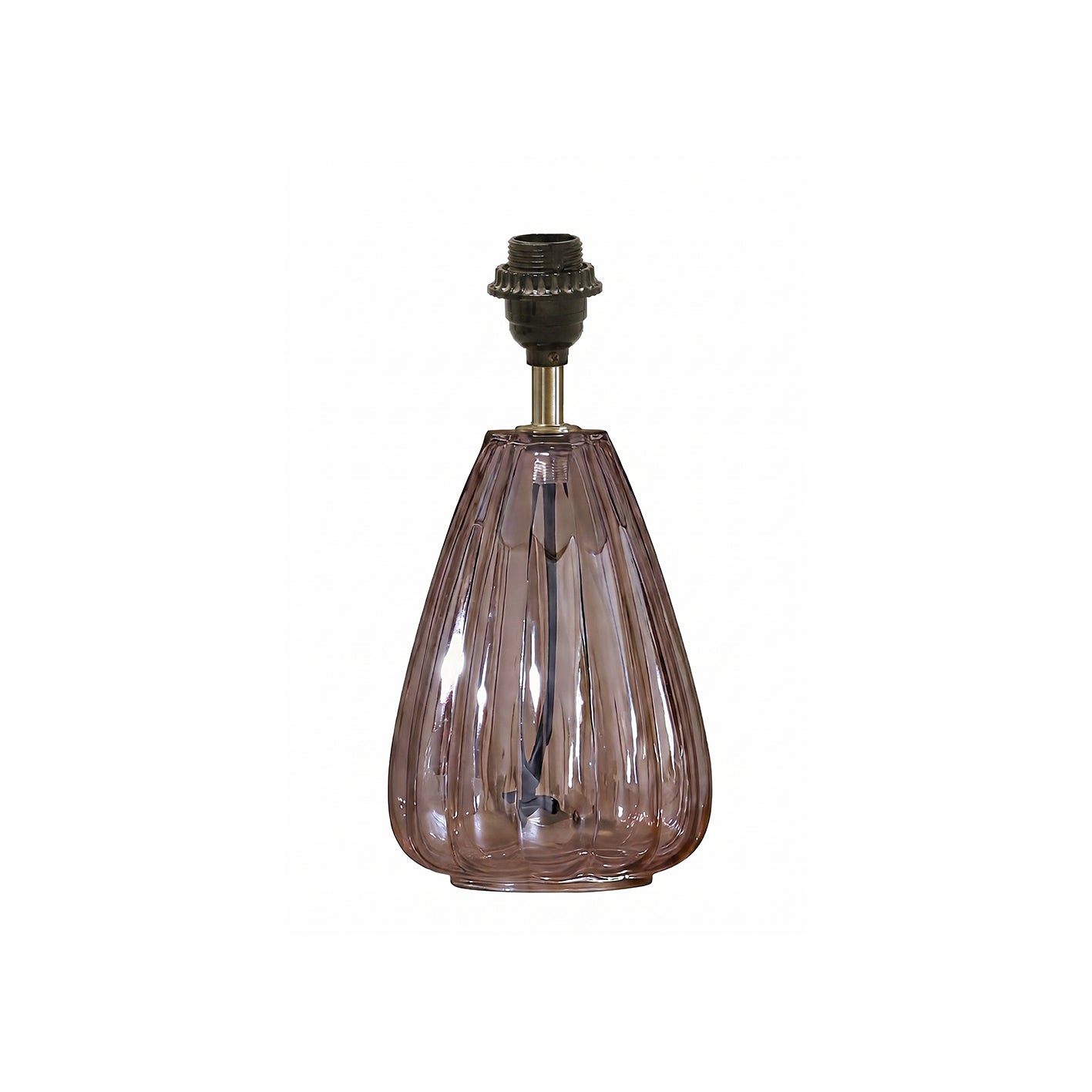 Alma 23cm Glass Lamp Base - Smoke Grey - Laura James