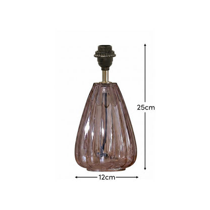 Alma 23cm Glass Lamp Base - Smoke Grey - Laura James