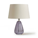 Alma 23cm Smoke Grey Glass Lamp & Coningsby Snow White Cotton Lampshade - 30cm - Laura James