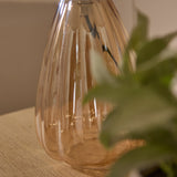 Alma 23cm Glass Lamp Base - Champagne & Coningsby 30cm Cotton Lamp Shade - Snow White - Laura James
