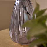 Alma 23cm Glass Lamp Base - Smoke Grey & Coningsby 30cm Cotton Lamp Shade - Snow White - Laura James 