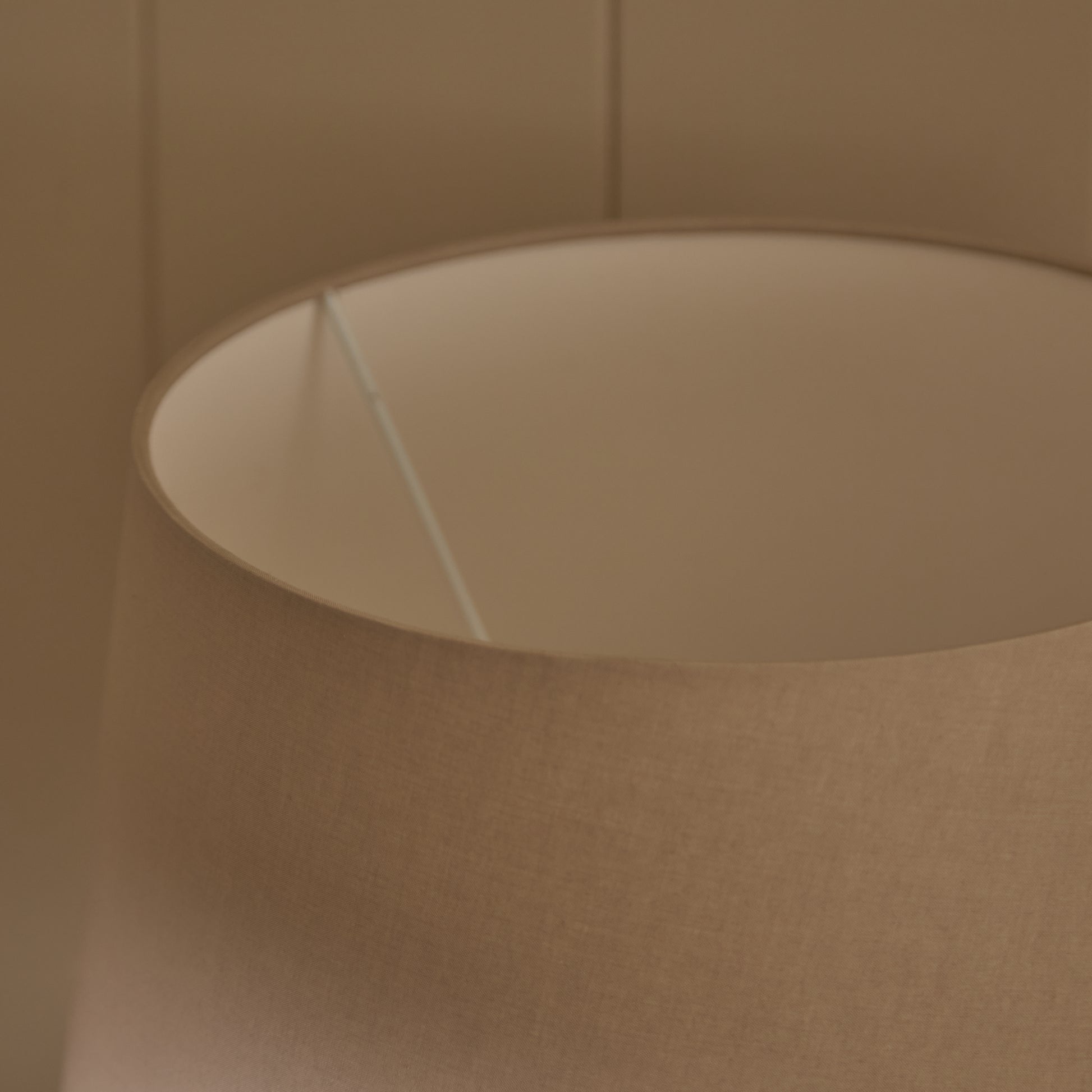 Alma 23cm Glass Lamp Base - Champagne & Coningsby 30cm Cotton Lamp Shade - Taupe - Laura James