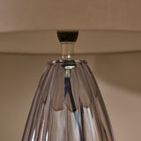 Alma 23cm Glass Lamp Base - Smoke Grey & Coningsby 30cm Cotton Lamp Shade - Taupe - Laura James