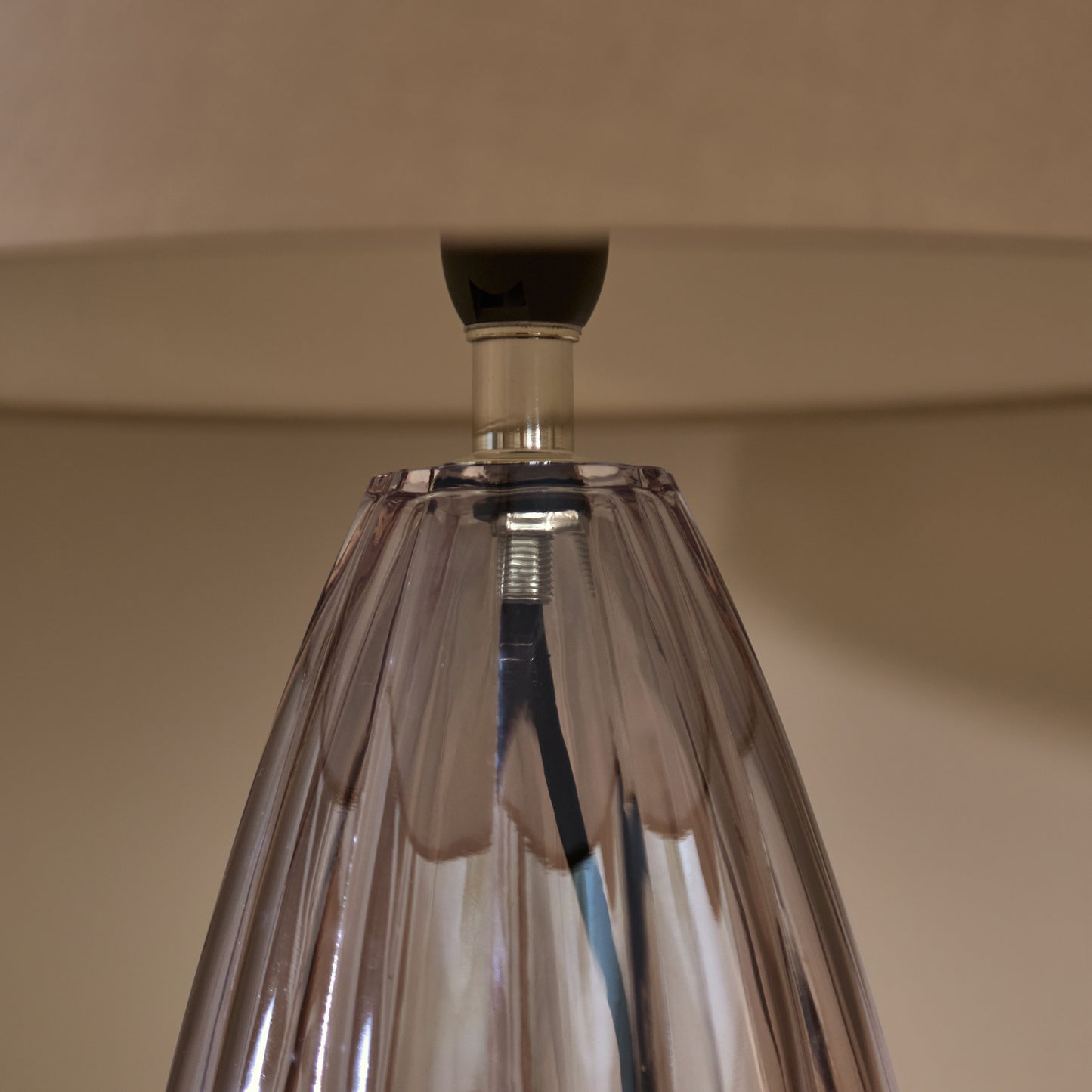 Alma 23cm Glass Lamp Base - Smoke Grey