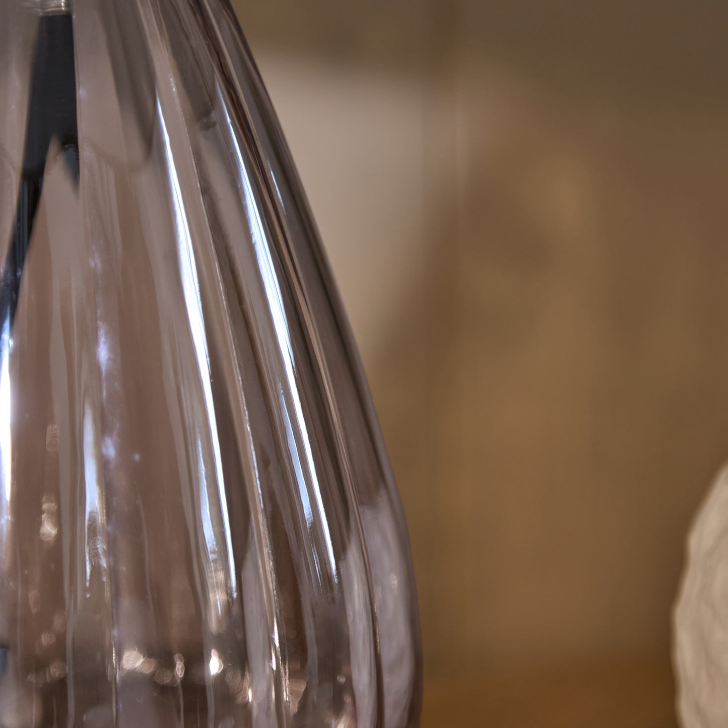 Alma 23cm Glass Lamp Base - Smoke Grey