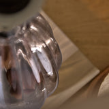 Alma 23cm Glass Lamp Base - Smoke Grey & Coningsby 30cm Cotton Lamp Shade - Taupe - Laura James