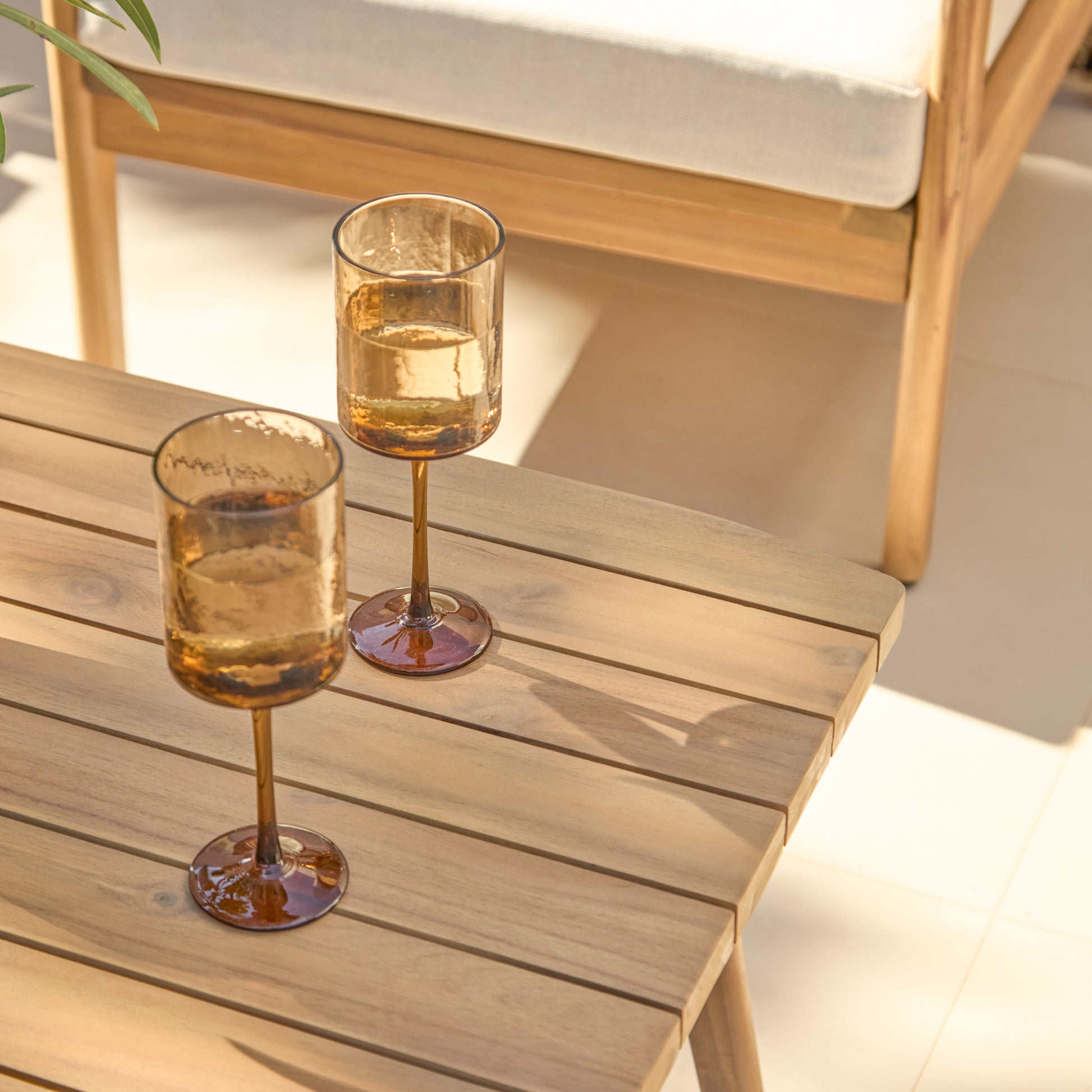 Alora Wooden Garden Conversation Set - White Acacia - Laura James