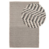 Alverton Clay & Black Geometric Wool with Cotton Rug - 160 x 230cm - Laura James 