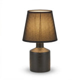Amberley 28cm Ceramic Table Lamp - Black with Grey Polyester Shade - Laura James