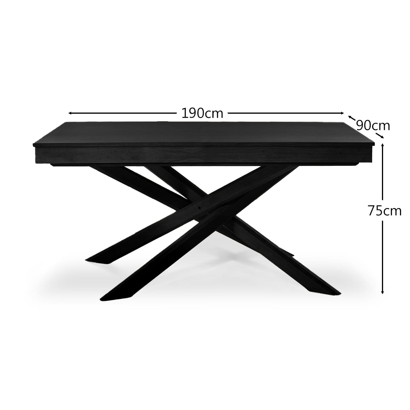Amelia Black Wood dining table - Laura James