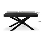 Amelia Black Wood dining table - Laura James