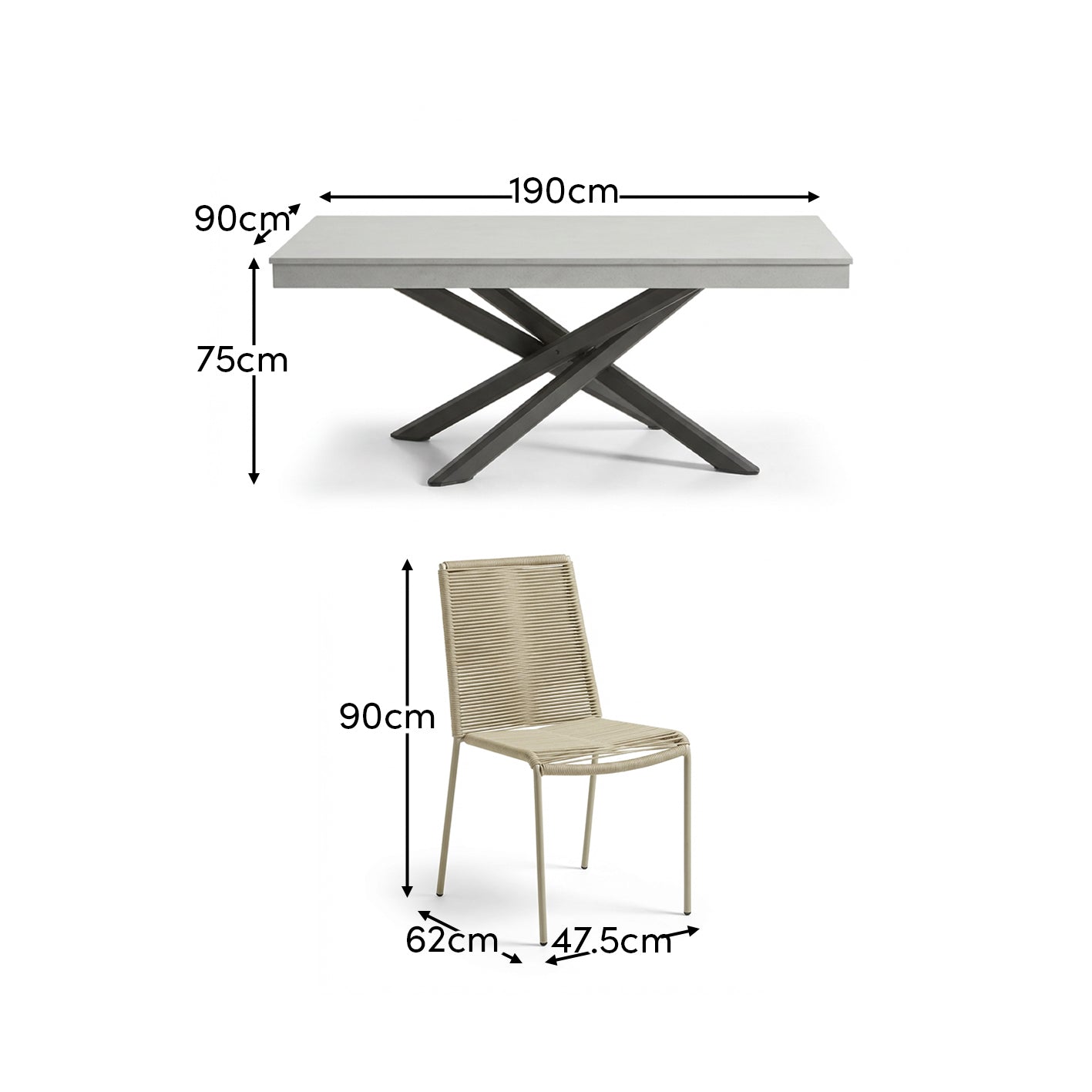 Ryder Dining Chair Set of 2 - Clay Rope - Laura James