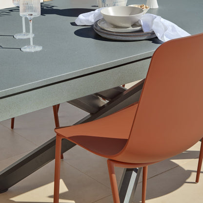 Amelia 6 Seater Concrete Garden Dining Table Dove Grey - Laura James