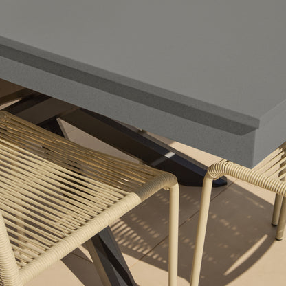 Amelia 6 Seater Dove Grey Concrete Garden Dining Set with Ryder Clay Chairs - Laura James