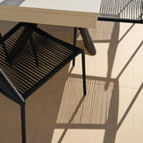 Amelia 6 Seater Pale Grey Concrete Garden Dining Set with Ryder Black Chairs - Laura James