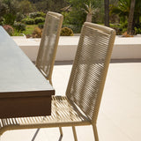 Amelia 6 Seater Dove Grey Concrete Garden Dining Set with Ryder Clay Chairs - Laura James