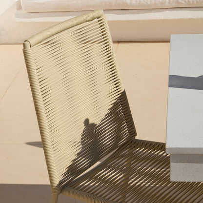 Amelia 6 Seater Pale Grey Concrete Garden Dining Set with Ryder Clay Chairs - Laura James