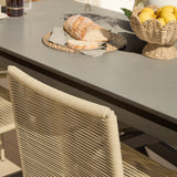 Amelia 6 Seater Dove Grey Concrete Garden Dining Set with Ryder Clay Chairs - Laura James