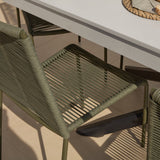 Amelia 6 Seater Pale Grey Concrete Garden Dining Set with Ryder Khaki Chairs - Laura James