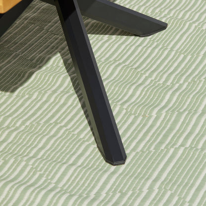 Amelia 8 Seater White Acacia Wood Black Legs Garden Dining Set - Hali Black Chairs