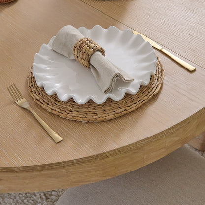 Amelia Whitewash Oval Extending Dining Table Set - 6 Seater - Freya Sand Dining Chair - Whitewash Oak Legs - Laura James 