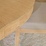 Amelia Whitewash Oval Extending Dining Table Set - 4 Seater - Nolan Fawn Linen Dining Chairs - Whitewash Oak Legs - Laura James