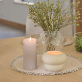 Amelia Whitewash Oval Extending Dining Table Set - 4 Seater - Nolan Fawn Linen Dining Chairs - Whitewash Oak Legs - Laura James