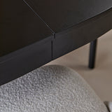 Amelia Black Oak Oval Extending Dining Table Set - 6 Seater - Freya Oat Boucle Dining Chairs- Black Oak Legs - Laura James