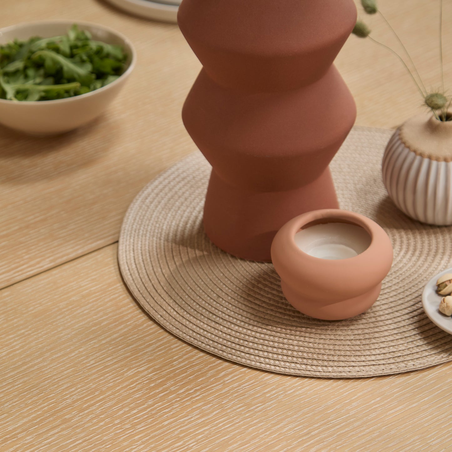 Amelia Extendable Whitewash Oval Dining Table Set - 4 Seater - Faye Dining Chairs - Whitewash Oak Legs -  Laura James 