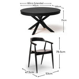 Amelia Black Oak Oval Extending Dining Table Set - 6 Seater - Carter Black Oak Dining Armchairs - Laura JAMES 