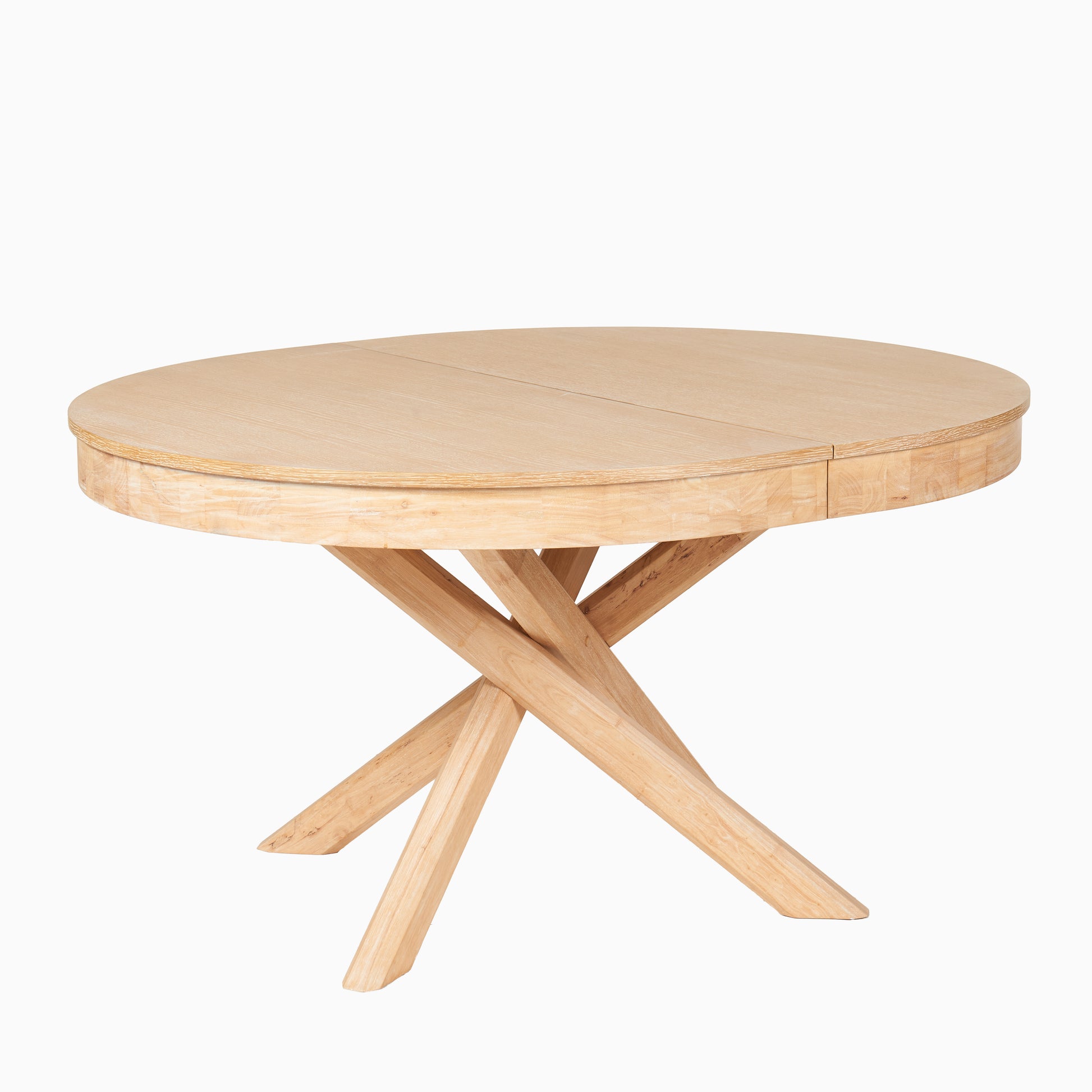 Amelia Oval 140 - 180cm Extending Dining Table Top - Whitewash Oak - Laura James 