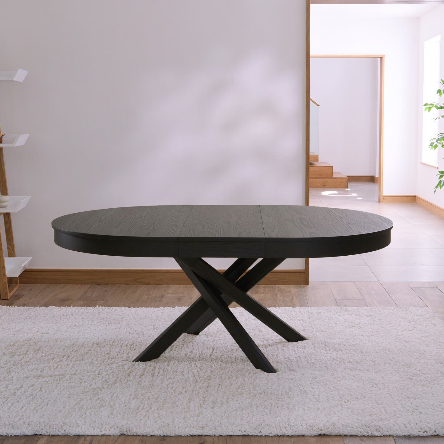 Amelia Black Oak Extendable Dining Table - Laura James