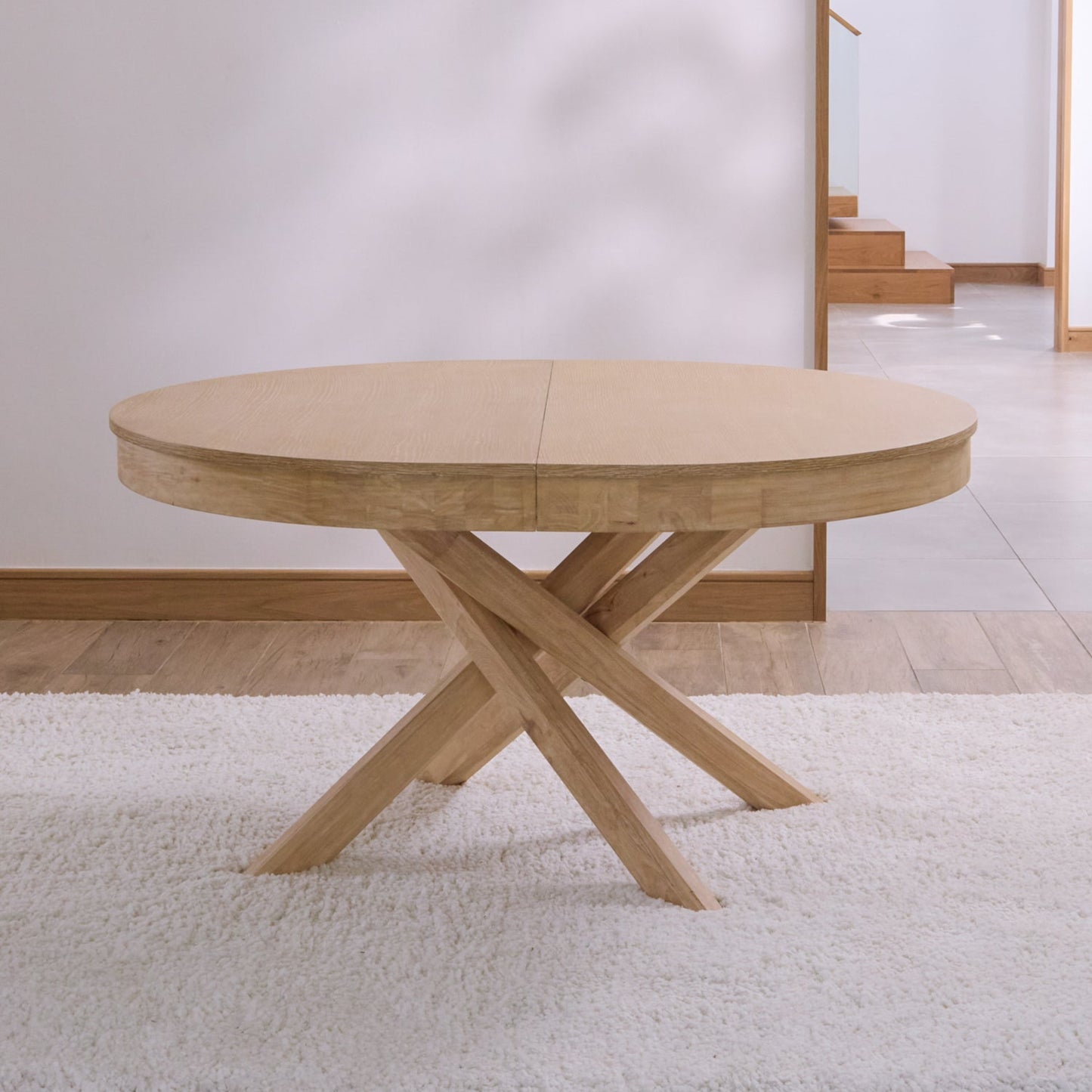 Amelia Whitewash Oak Extendable Dining Table - Laura James