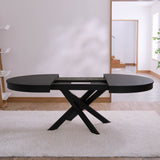 Amelia Black Oak Extendable Dining Table - Laura James