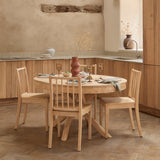 Amelia Extendable Whitewash Oval Dining Table Set  - 6 Seater - Tilly Dining Chairs - Whitewash Oak Legs - Laura James