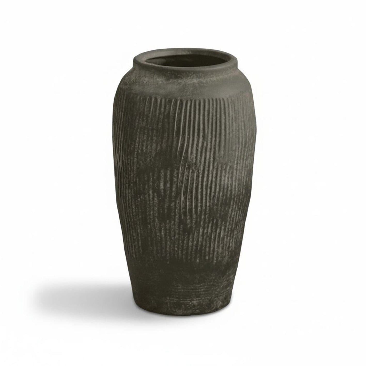 Anze 30cm Terracotta Vase - Rustic Black - Laura James 