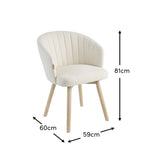 Arabella Light Beige Boucle Dining Chair - Set of 2 - Whitewash Oak Legs - Laura James