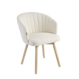 Arabella Light Beige Boucle Dining Chair - Set of 2 - Whitewash Oak Legs - Laura James