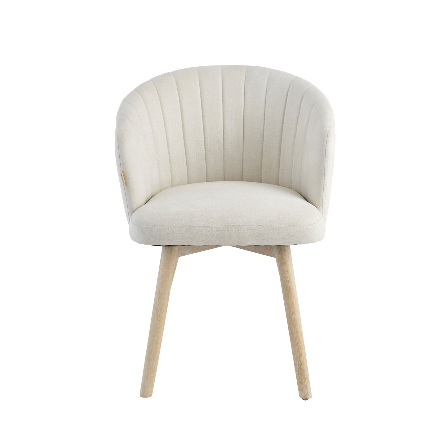 Arabella Natural Beige Dining Chair - Set of 2 - Whitewash Oak Legs - Laura James