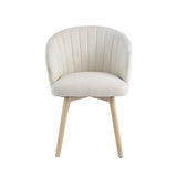 Arabella Natural Beige Dining Chair - Set of 2 - Whitewash Oak Legs - Laura James