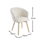 Arabella Natural Beige Dining Chair - Set of 2 - Whitewash Oak Legs - Laura James