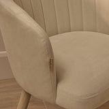 Arabella Natural Beige Dining Chairs - Set of 2 - Black Oak Legs - Laura James
