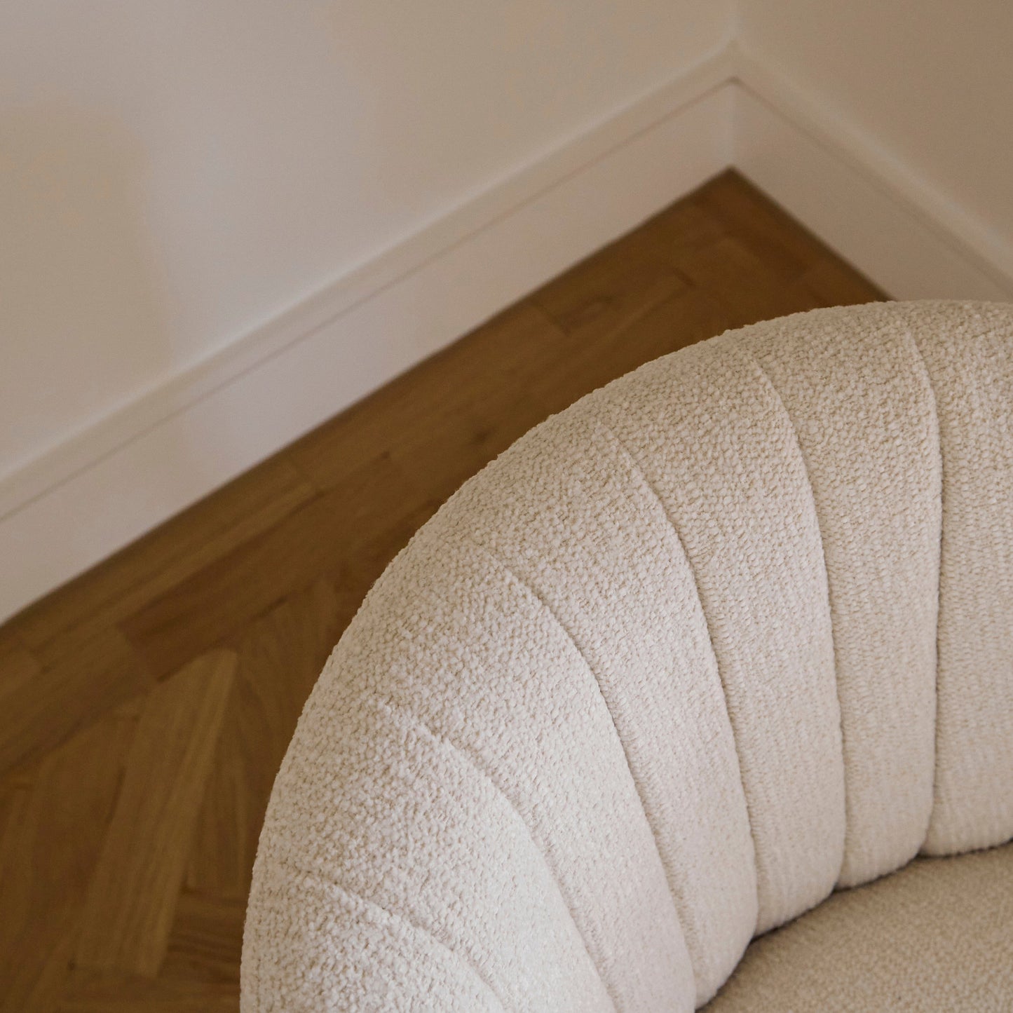 Arabella Boucle Office Chair - Gold Legs - Laura James 