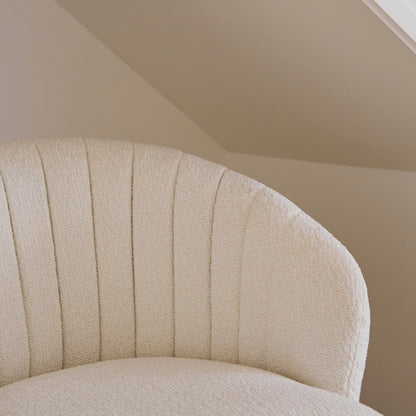 Arabella Boucle Office Chair - Gold Legs - Laura James 