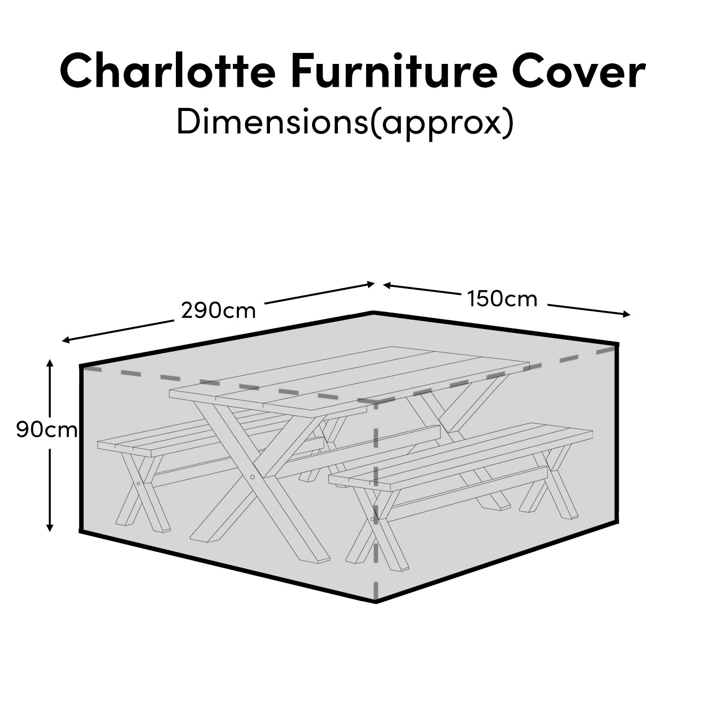 Charlotte Table 4-6 Seater Furniture Cover - 290x150x90cm