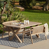 Charlotte 6 Seater Wooden Garden Dining Set with Shiro Benches - Laura James 