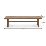 Arbor Dining Bench - Brushed Light Acacia 