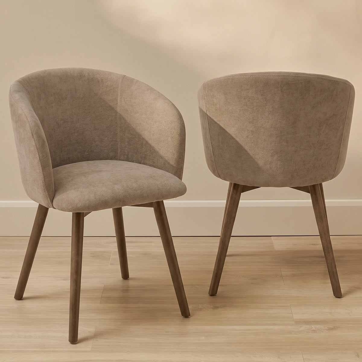 Archer Natural Brown Dining Chair - Set of 2 - Almond Brown Legs - Laura James